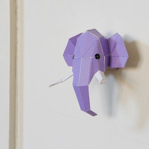 Postcard Mini Elephant DIY papercraft template, image 3