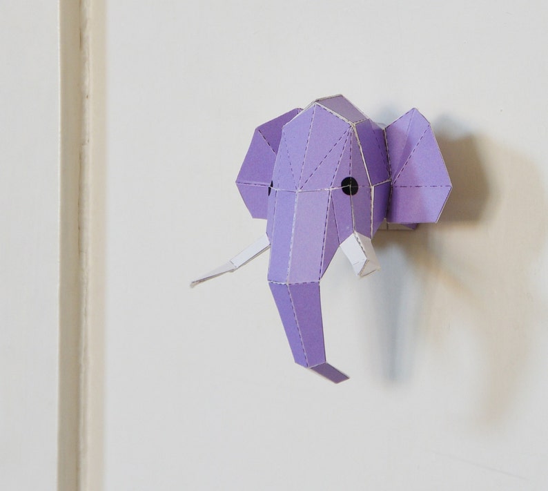 Postcard Mini Elephant DIY papercraft template, image 3