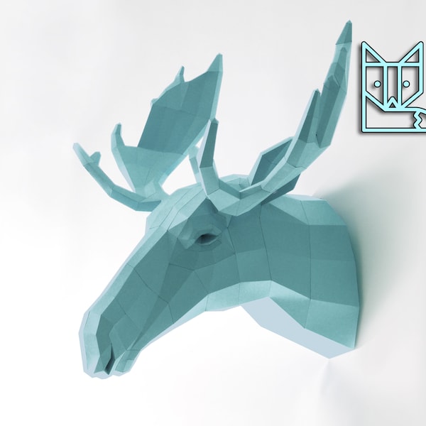 Fake Trophy Moose / Elk, Wall trophy Moose, Sweden fan, Papercraft Template