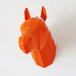 Horse Trophy, Papercraft Horse template, 3D Puzzle, diy horse, Paper horse image 4
