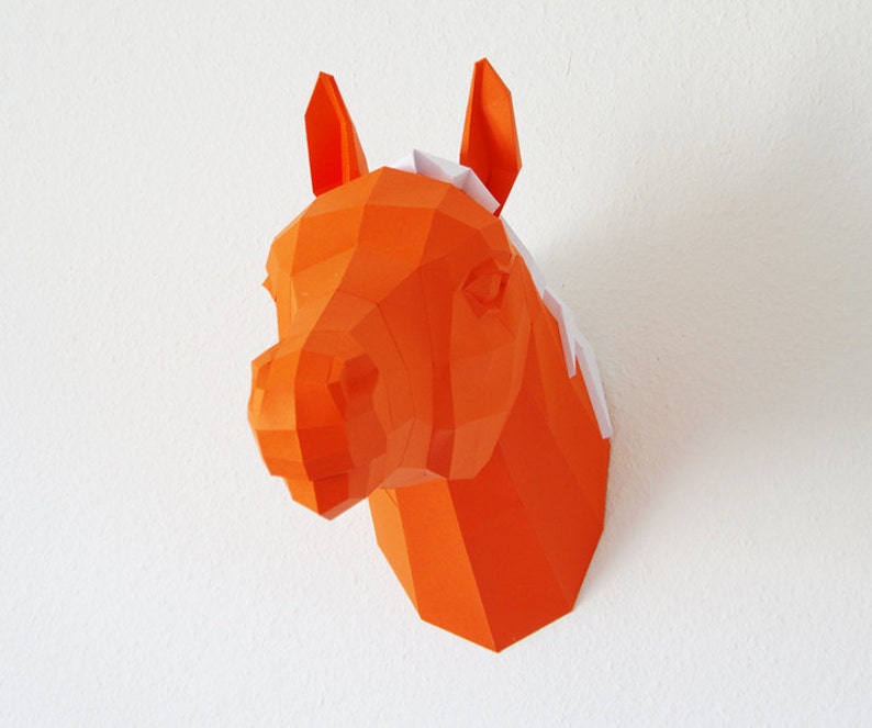 Horse Trophy, Papercraft Horse template, 3D Puzzle, diy horse, Paper horse image 4