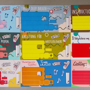 Carte postale avec tuyau de travail en kit - tuyau d’orgue 9 motifs différents, package complet