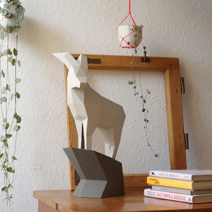 Steinbock DIY Skulptur, Bastelbogen von Paperwolf, Ausschneidebogen, 3D Origami, Steinbock Statue aus Papier, Bergziege zum selber basteln Bild 4