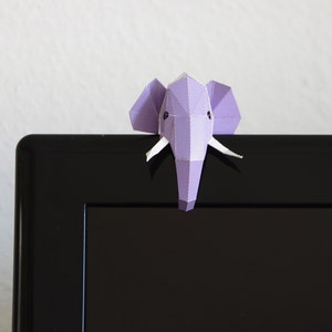 Postcard Mini Elephant DIY papercraft template, image 4
