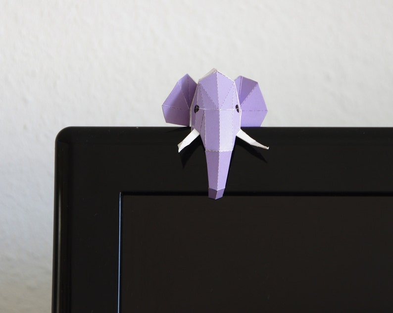 Postcard Mini Elephant DIY papercraft template, image 4