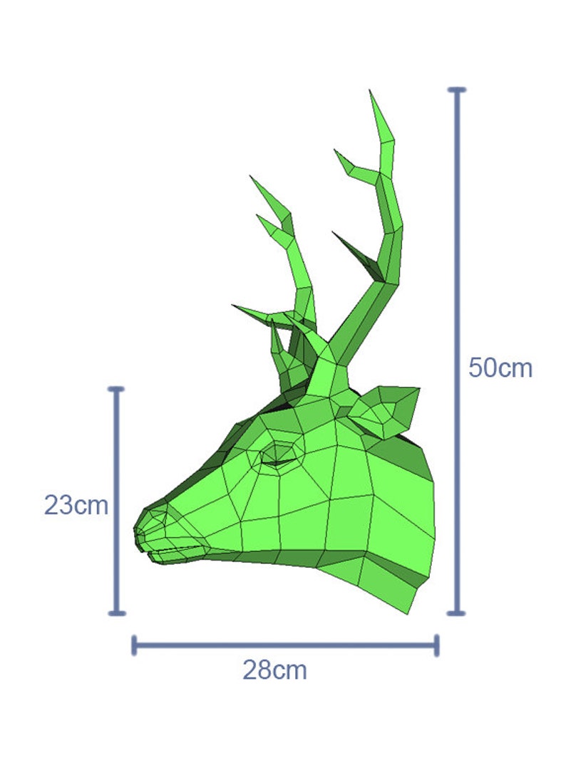 Original Papercraft kit Deer, Paper Sculpture Paperwolf image 5