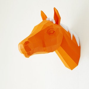 Horse Trophy, Papercraft Horse template, 3D Puzzle, diy horse, Paper horse image 2