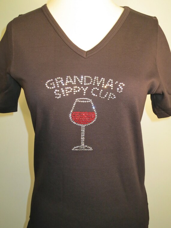 Download Grandma S Sippy Cup Rhinestone Shirt Etsy