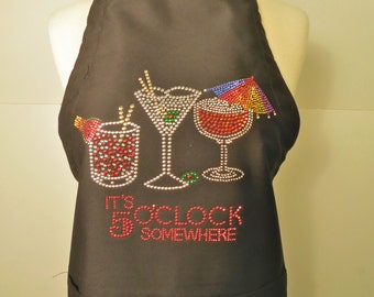 5 O'Clock Rhinestone Apron