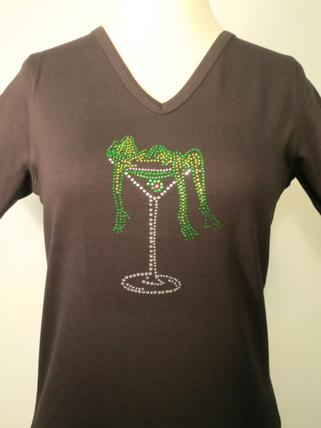 Frog in Martini Rhinestone Shirt Etsy
