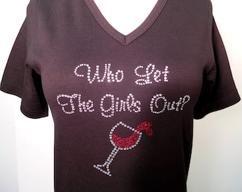 Wine Girls Rhinestone Shirt