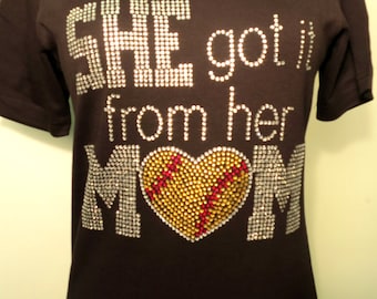 Baseball Mom Rhinestone Shirt