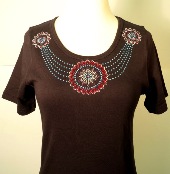 American Indian Southwest Rhinestone Shirt - Etsy