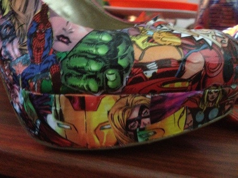 Comic book shoes Etsy