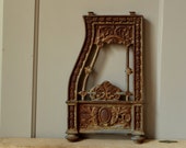 Cast Iron Salvaged Bracket. Vintage Found Object Victorian Fencing, Balcony, Support Base Floral Heavy Architectural Ornament Rustic Patina