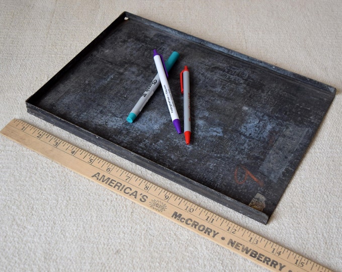 Antique Metal Printers Letterpress Galley Tray Industrial Board