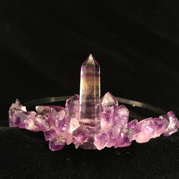 Fluorite and Amethyst Crown Handmade One of a Kinde