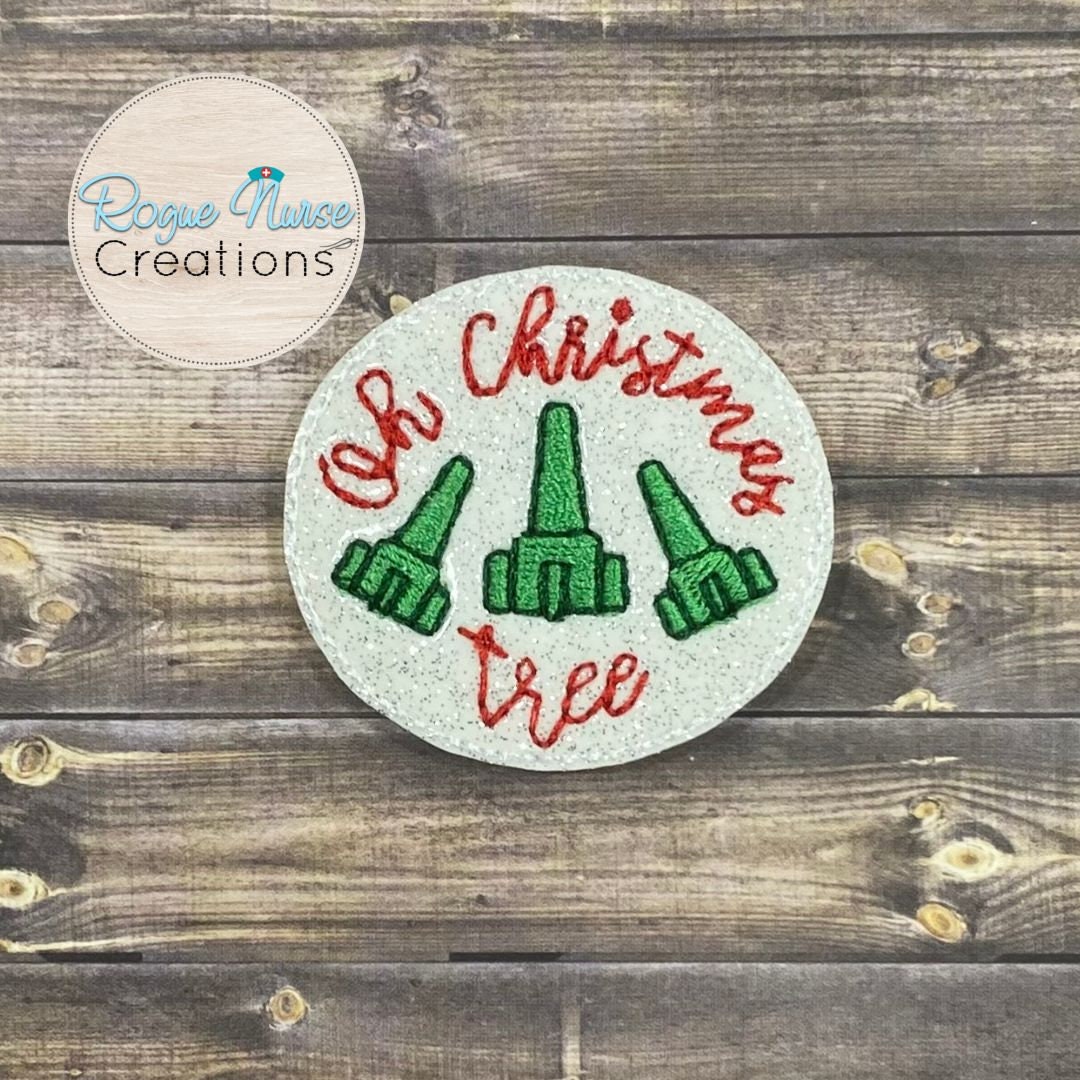 Respiratory Therapist oh Christmas Tree Oxygen Stem Retractable Badge