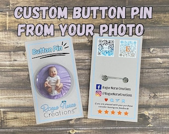 Custom Photo Button Style Pin, Personalized Button Pin, Backpack Pin, Custom Lanyard Pin, Customized Button Pin Gift