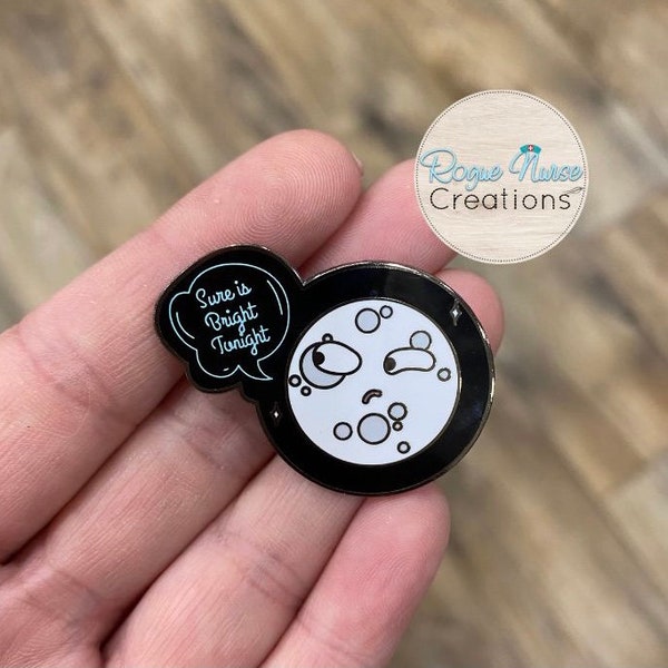 Moon Enamel Pin - Etsy