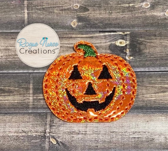 Orange Glitter Pumpkin Retractable Badge Reel -  Canada