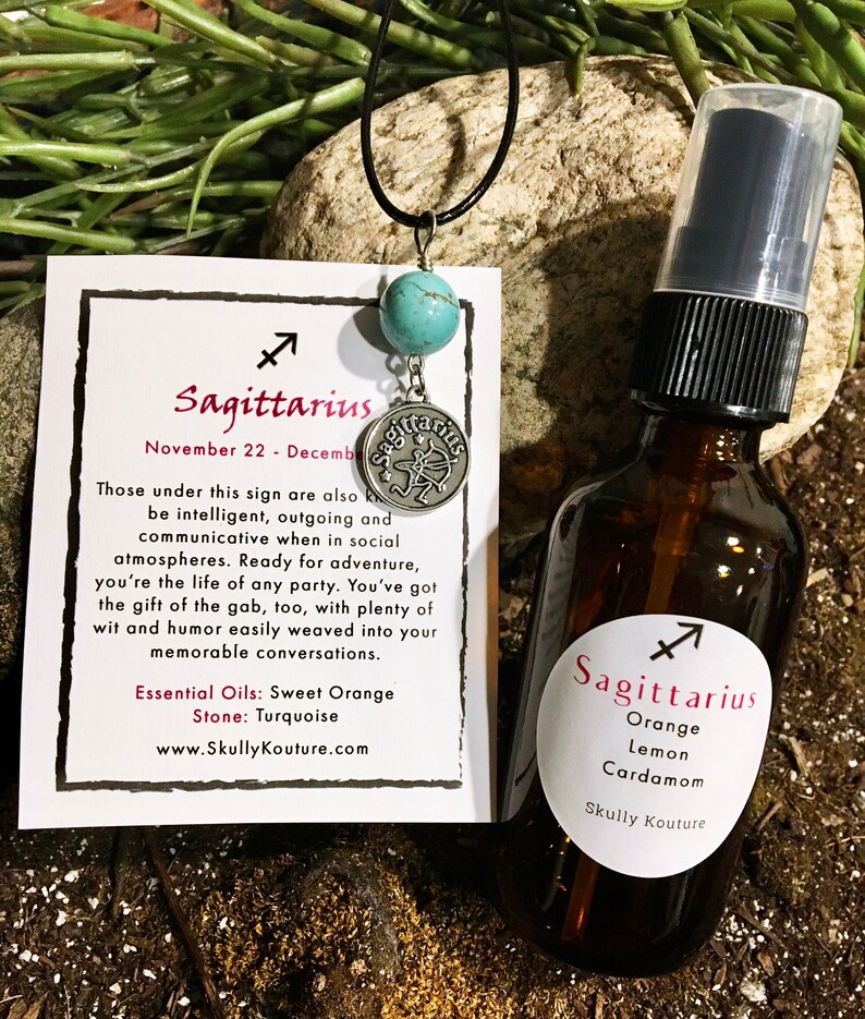 Sagittarius Zodiac Stone and Essential Oil Mist Kit