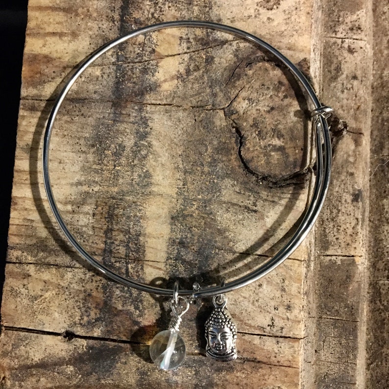 Buddha Bracelet Rainbow Quartz Namaste Karma Skully Kouture