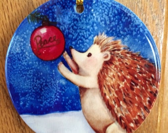 hedgehog ornament etsy porcupine christmas ornament