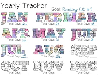 Yearly Tracker Coloring Page