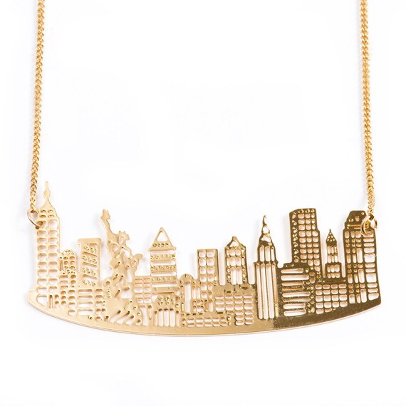 ON SALE Gold/Silver NY Necklace New York Jewelry City Etsy