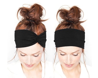 FREE SHIPPING Black Turban Women Turban Headband Black Headwrap Black Headband Twist Headband Women Black Turban Headband Women Headband