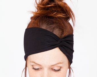 Black Turban Headband - Women Turban Headband Black Headwrap Black Headband Twist Headband Women Black Turban Headband Women Headband