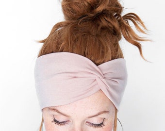 FREE SHIPPING Pink Headband Light Dusty  Pink Headband Workout headband Head Covering Hair Accessories Workout Pink Turban Nurse Headband