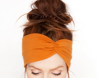 FREE SHIPPING - Honey Mustard Turban Headband Women Turban Headband Sunset Headband Orange Yellow Headwrap Twist Headband Women Headband