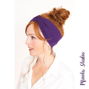 FREE SHIPPING Purple Turban Headband Women Turban Headband Purple Headwrap Purple Headband Twist Headband Purple Turban Women Headband image 3