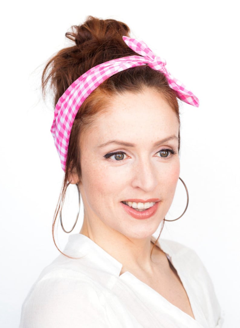 Haut Et Retro Noeud Cheveux Tête Wrap Dolly Accessoires Blanc Etsy Rose Vintage Pinup Bandana Bandeau Écharpe Femme fy76bg