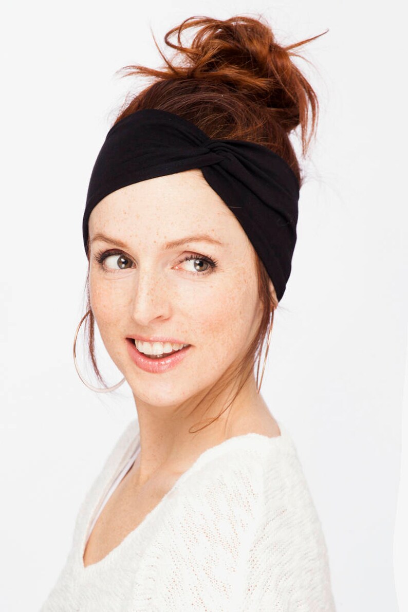 Black Turban Headband Women Turban Headband Black Headwrap Etsy