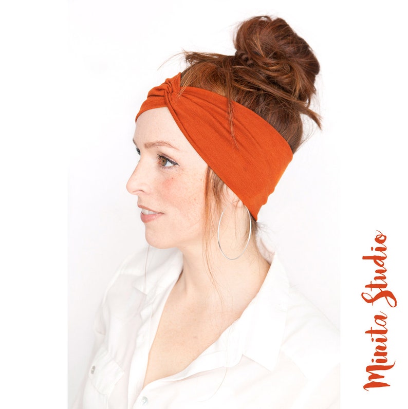 Orange Turban Headband Women Turban Headband Orange Headband Etsy