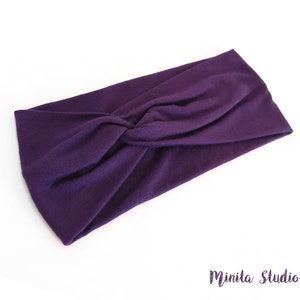 FREE SHIPPING Purple Turban Headband Women Turban Headband Purple Headwrap Purple Headband Twist Headband Purple Turban Women Headband image 5