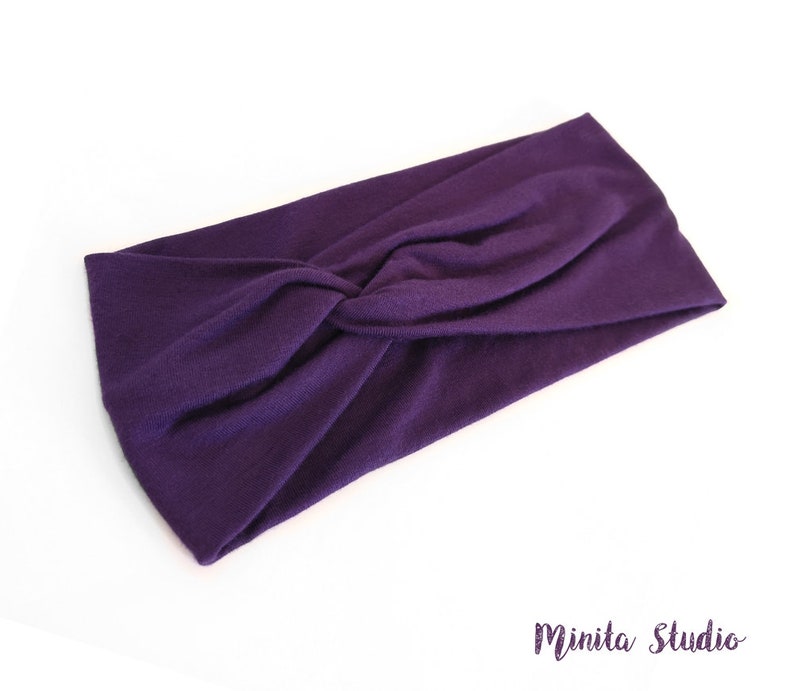 FREE SHIPPING Purple Turban Headband Women Turban Headband Purple Headwrap Purple Headband Twist Headband Purple Turban Women Headband image 5