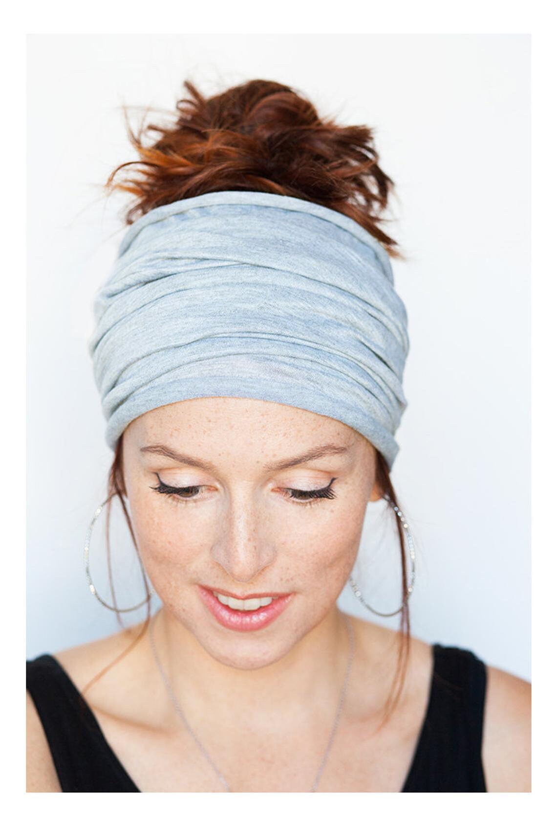 Light Grey Headband - Grey Headwrap Grey Hairwrap Yoga Headband Worko…