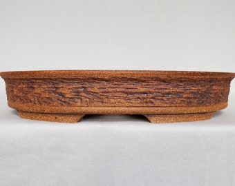 Bonsai Pot # 409 Oval w/ Iron Oxides and Chatter Texture Effect