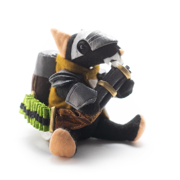 Artillero Ratling - Peluche de Hombres Rata - NEGRO - Juguete artesanal de estilo oscuro para aficionados a los juegos de mesa y de guerra - Regalo de fantasía