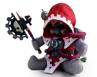 Enginseer - Tech-Priest  -  Adeptus Mechanicus  - 3D - Handmade felt plushie - 40 - Vermintide - AoS -End Times - Total War -  Fantasy