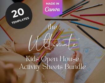 Kids Open House Activity Sheets | 20 Editable & Printable Templates | Real Estate Agent Tools