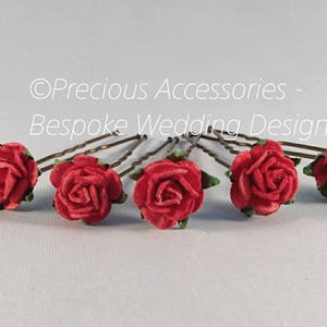 Pink Flower Girls Wedding Bridesmaids hairpins set of 5, Brides // Proms // Bridal Accessories // Hair Accessories // Weddings image 7