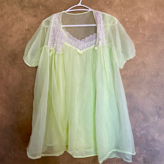 Vintage 1960s Queentex Glowing Neon Babydoll Ling… - image 2