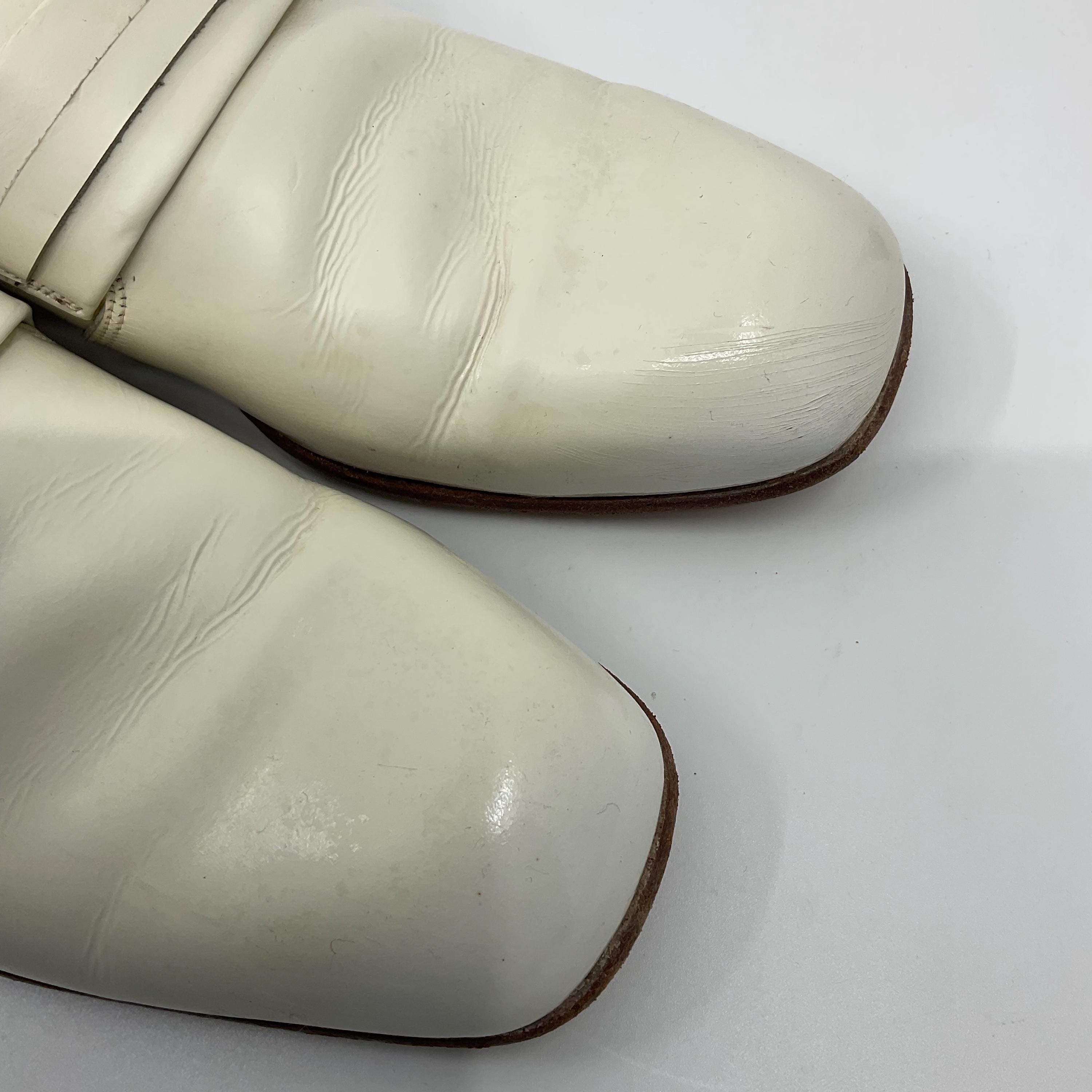Vintage 60s 70s Florsheim Cream Leather Slip-on Monk Dress  display picture 1