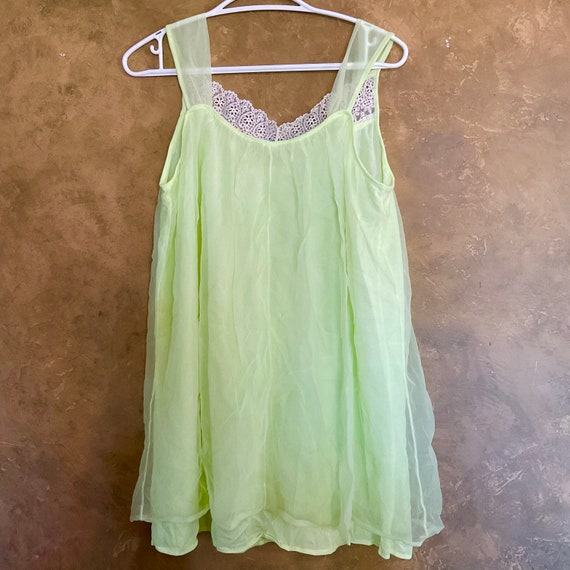 Vintage 1960s Queentex Glowing Neon Babydoll Ling… - image 5