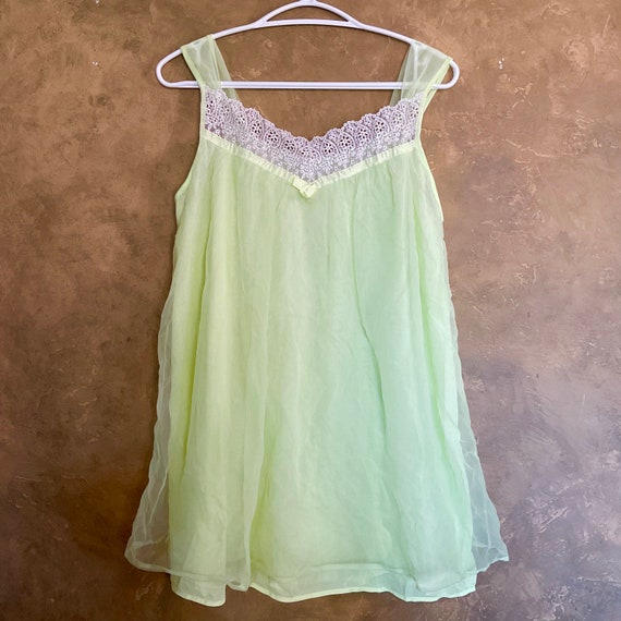 Vintage 1960s Queentex Glowing Neon Babydoll Ling… - image 4